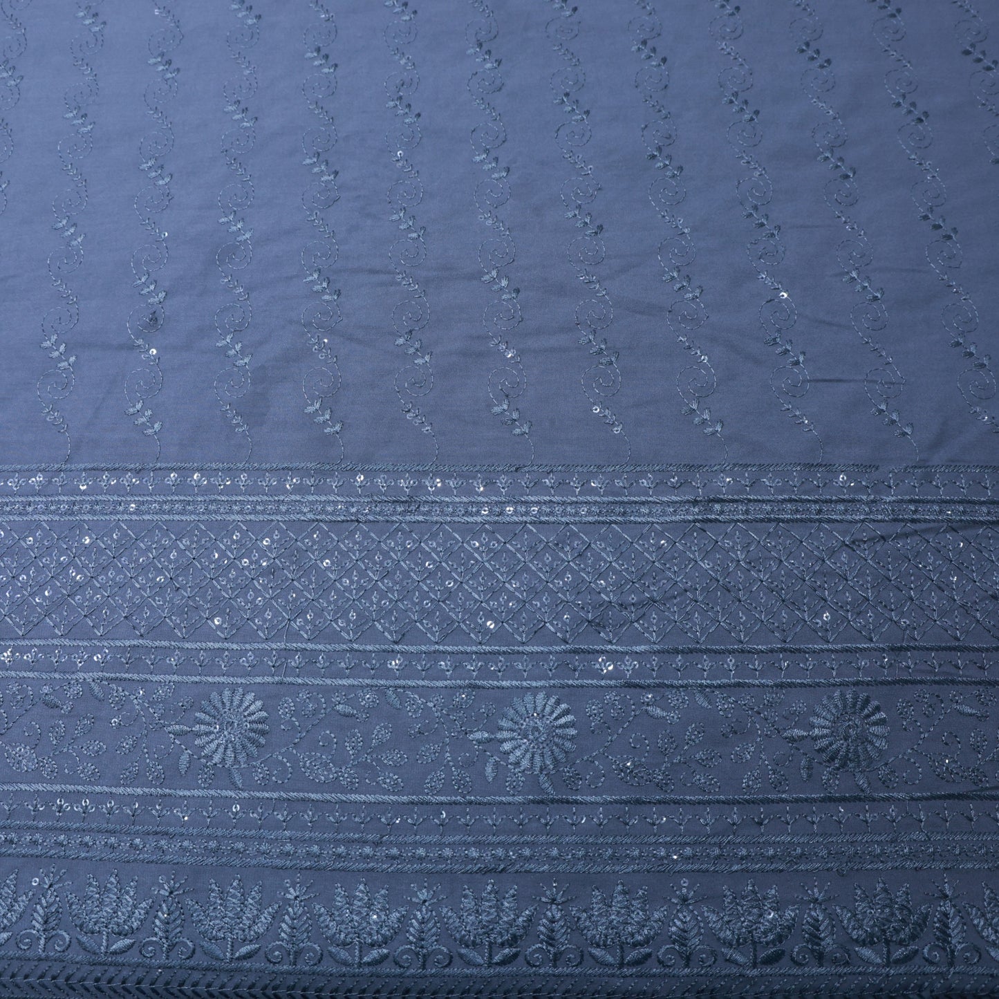 GREY EMBROIDERD KURTA FABRIC