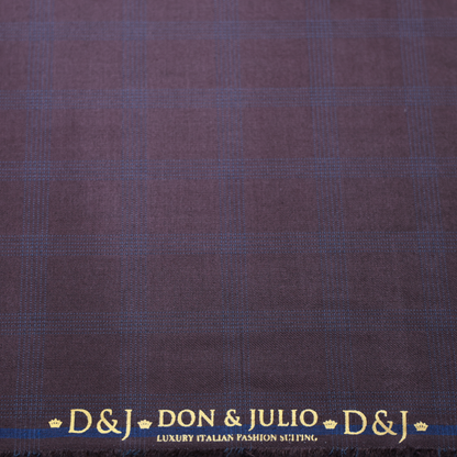 D&J RUST BROWN CHECKS SUITING