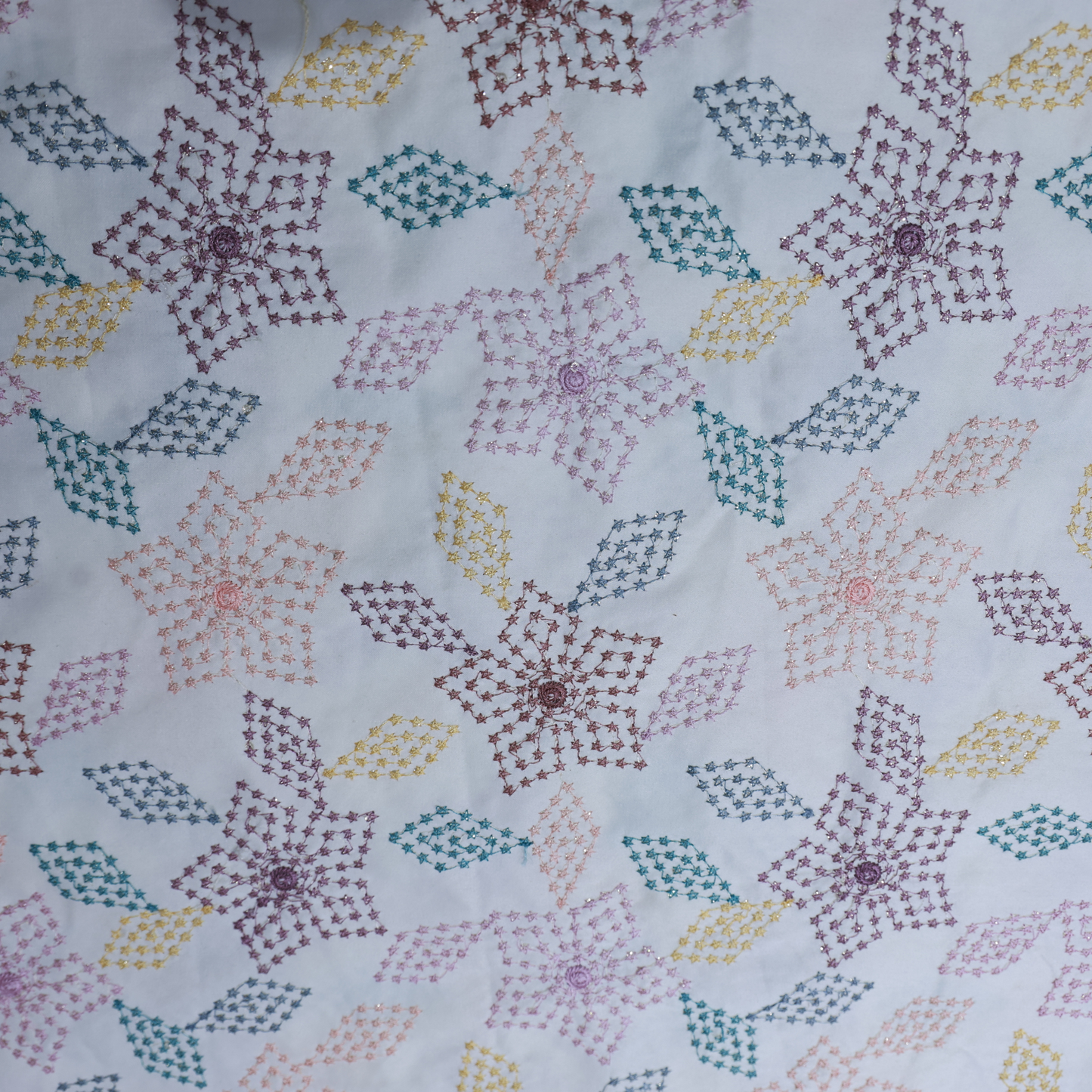 EMROIDERD MULTI COLOR EHTNIC WEAR FABRIC