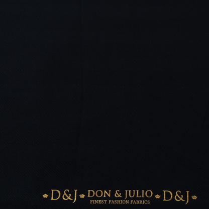 D&J LYCRA BLACK HERRINGBONE SUITING