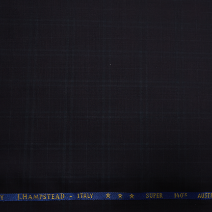 J HAMPSTEAD WOOL BLENDED WINE CHECKS SUITING