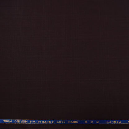 J HAMPSTEAD WOOL BLENDED MEHROON CHECKS SUITING