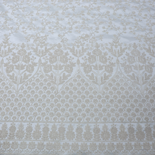 CREAM EMBROIDERD INDOWESTERN FABRIC