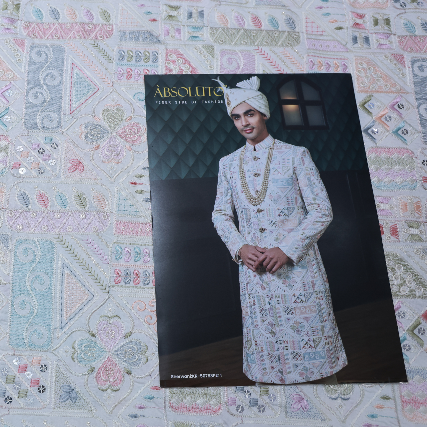 ABSOLUTO  LIGHT PINK EMBROIDERED FABRIC