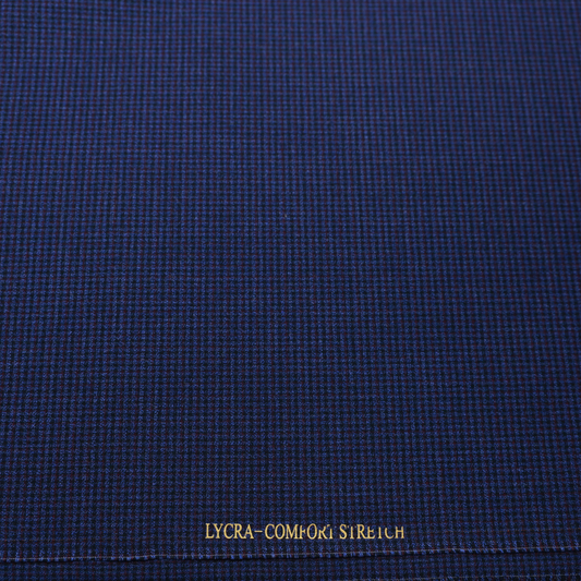 D&J BLUE TEXTURE CHECKS SUITING