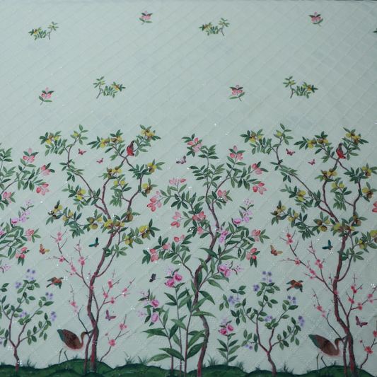 ABSOLUTO IVORY FLOWER PRINT KURTA FABRIC