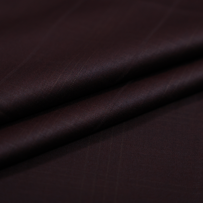 J HAMPSTEAD WOOL BLENDED MEHROON CHECKS SUITING