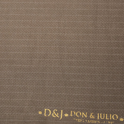 D&J LYCRA BROWN STRIPED SUITING