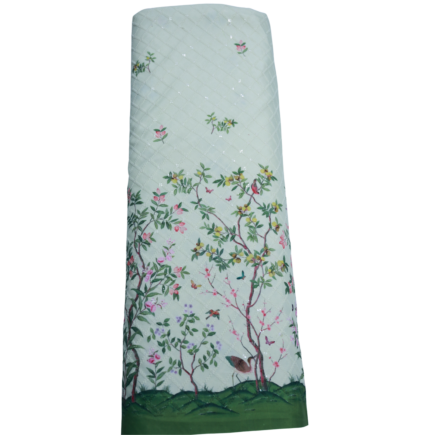 ABSOLUTO IVORY FLOWER PRINT KURTA FABRIC