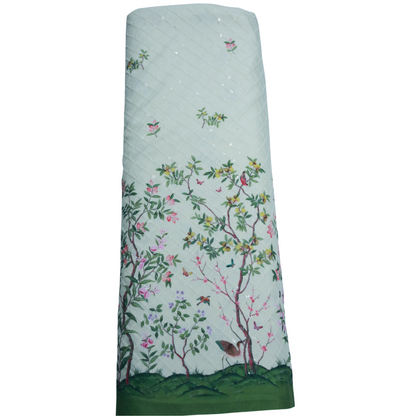 ABSOLUTO IVORY FLOWER PRINT KURTA FABRIC