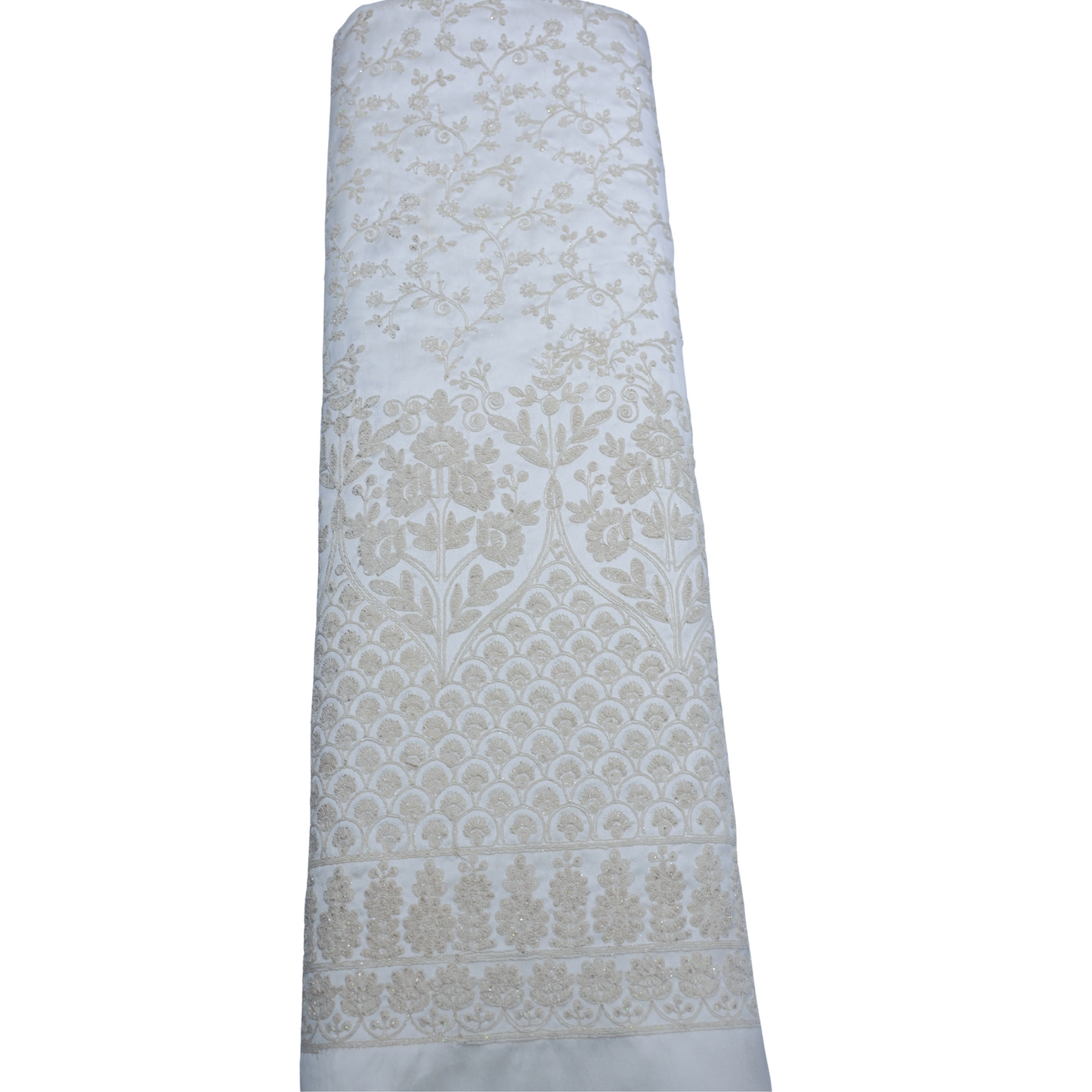 CREAM EMBROIDERD INDOWESTERN FABRIC