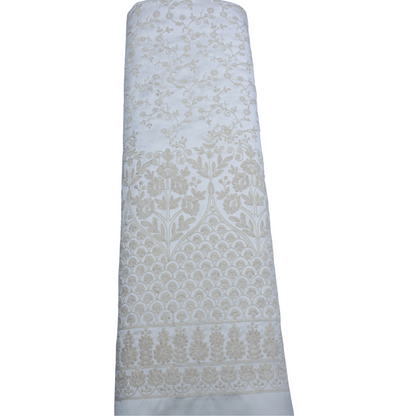 CREAM EMBROIDERD INDOWESTERN FABRIC
