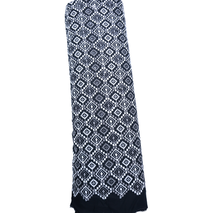 COTTON BLACK EMBROIDERD KURTA FABRIC