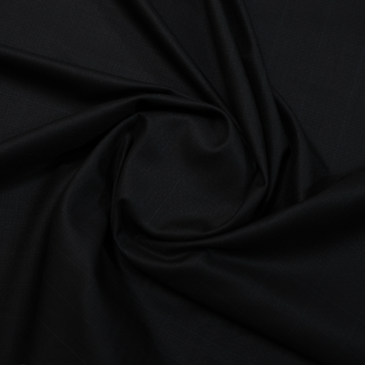 RAYMOND SUPREMO WOOL BLENDED BLACK TEXTURE CHECKS SUITING