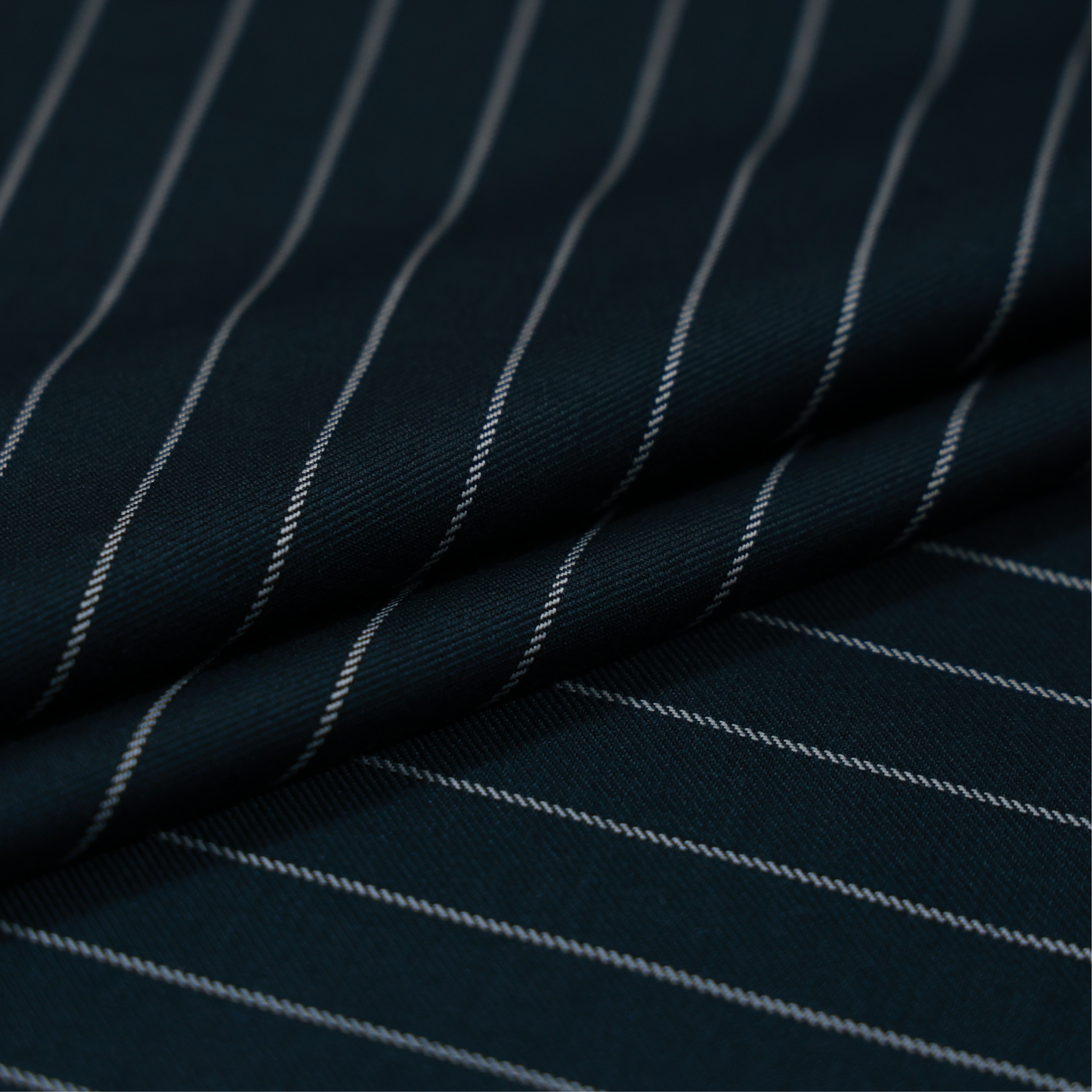 RAYMOND BRANSON GREEN STRIPE WOOL BLEND  SUITING