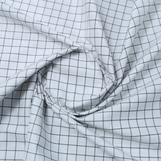 FERRICIO DEITLO PURE COTTON WHITE CHECKS SHIRTING