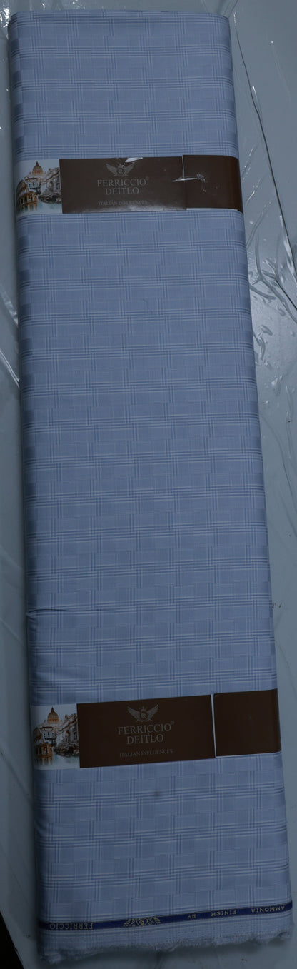 FERRICIO DEITLO GIZA COTTON PURPLE CHECKS SHIRTING