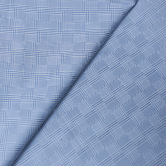 FERRICIO DEITLO GIZA COTTON PURPLE CHECKS SHIRTING