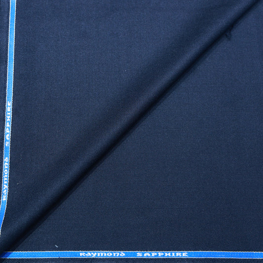 RAYMOND SAPPHIRE MATTY NAVY BLUE WOOL BLENDED SUITING