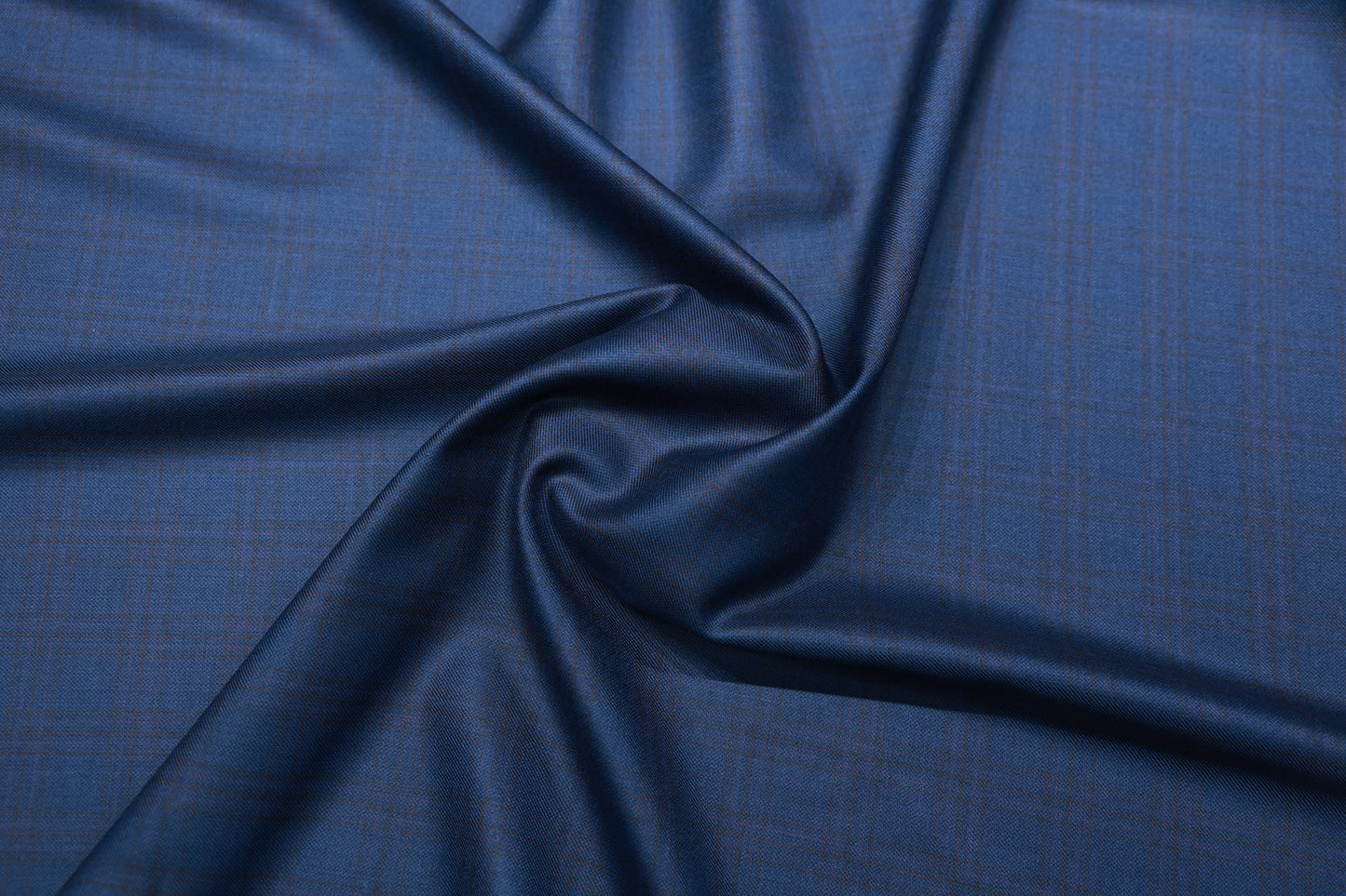 RAYMOND COSENZA NAVY BLUE WITH RED CHECKS WOOL BLENDED SUITING