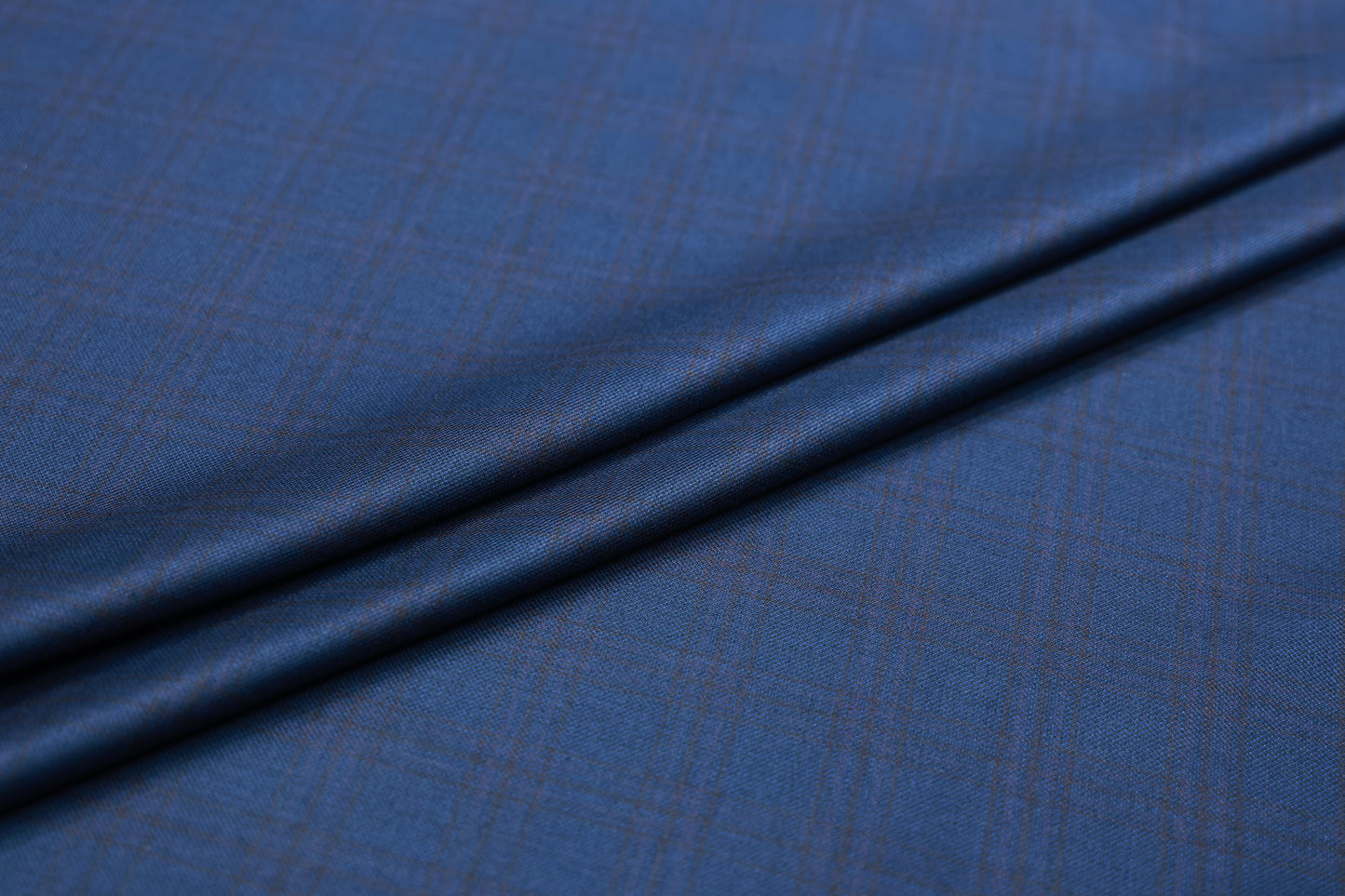 RAYMOND COSENZA NAVY BLUE WITH RED CHECKS WOOL BLENDED SUITING