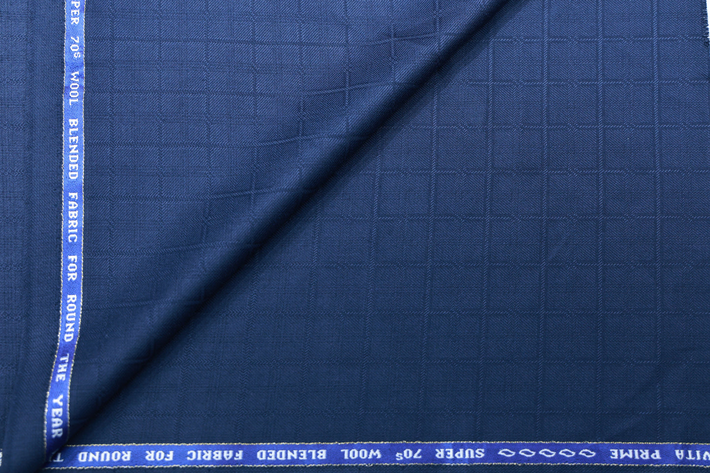 RAYMOND DOLCE VITA BLUE CHECK WOOL BLENDED SUITING