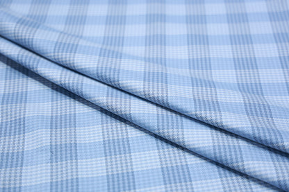 FERRICIO EITLO LIGHT BLUE CHECKERED SHIRTING FABRC
