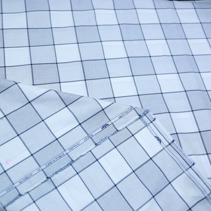FERRICIO DEITLOWHITE CHECKS PURE COTTON SHIRTING FABRIC