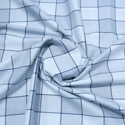 FERRICIO DEITLOWHITE CHECKS PURE COTTON SHIRTING FABRIC