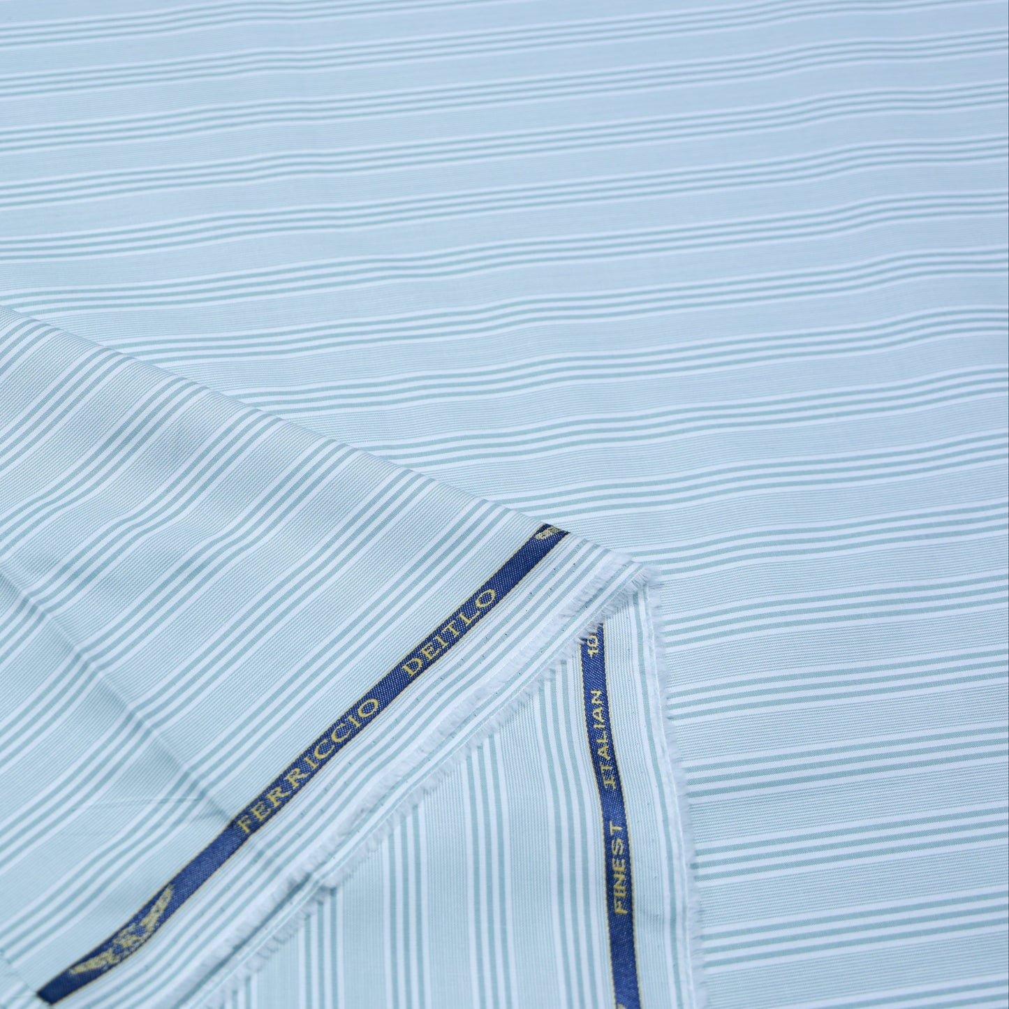 FERRICIO DEITLO LIGHT GREY STRIPED SHIRTING FABRIC