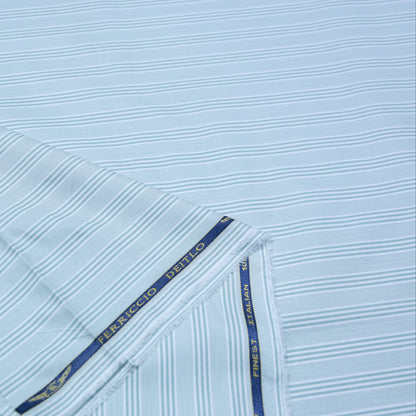 FERRICIO DEITLO LIGHT GREY STRIPED SHIRTING FABRIC