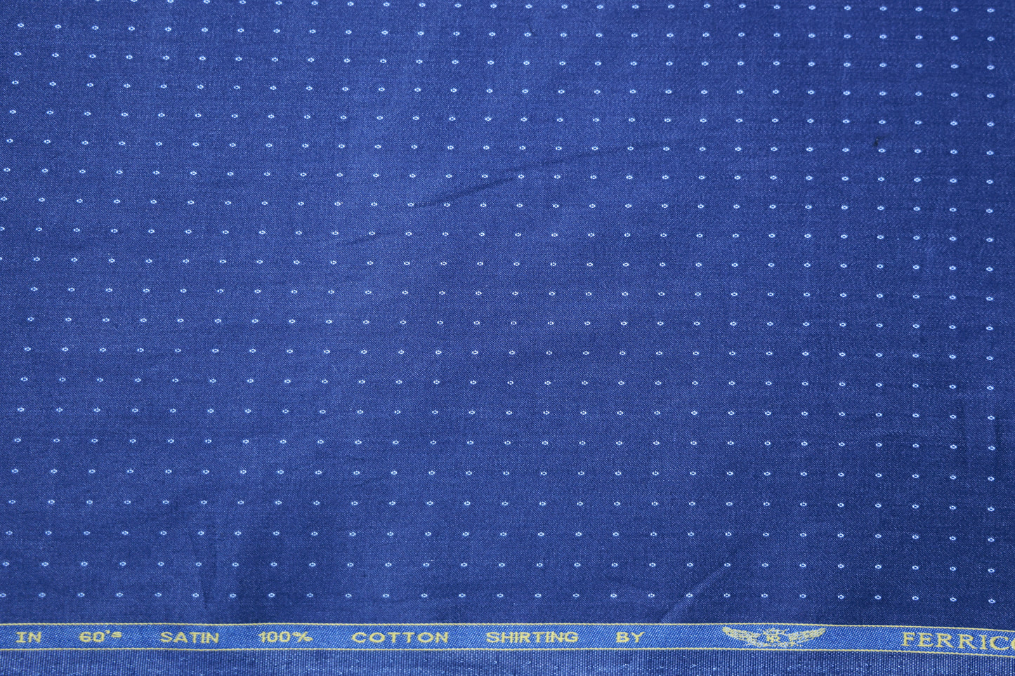 FERRICIO DEITLO GIZA COTTON BLUE DOTED SHIRTING