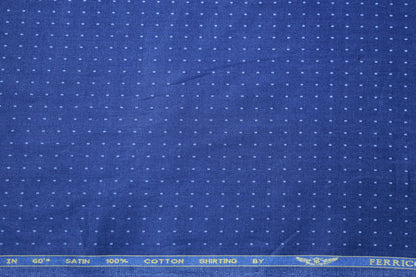 FERRICIO DEITLO GIZA COTTON BLUE DOTED SHIRTING