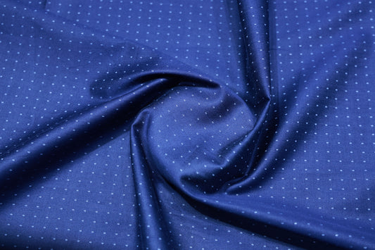 FERRICIO DEITLO GIZA COTTON BLUE DOTED SHIRTING