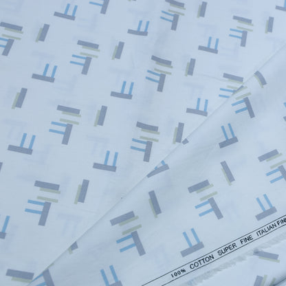 ASOLUTO PURE COTTON WHITE PRINTED SHIRTING