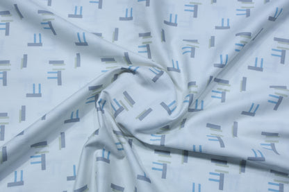 ASOLUTO PURE COTTON WHITE PRINTED SHIRTING