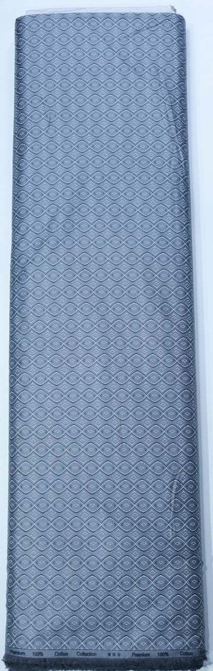 ABSOLUTO PURE COTTON GREY PRINTED SHIRTING FABRIC