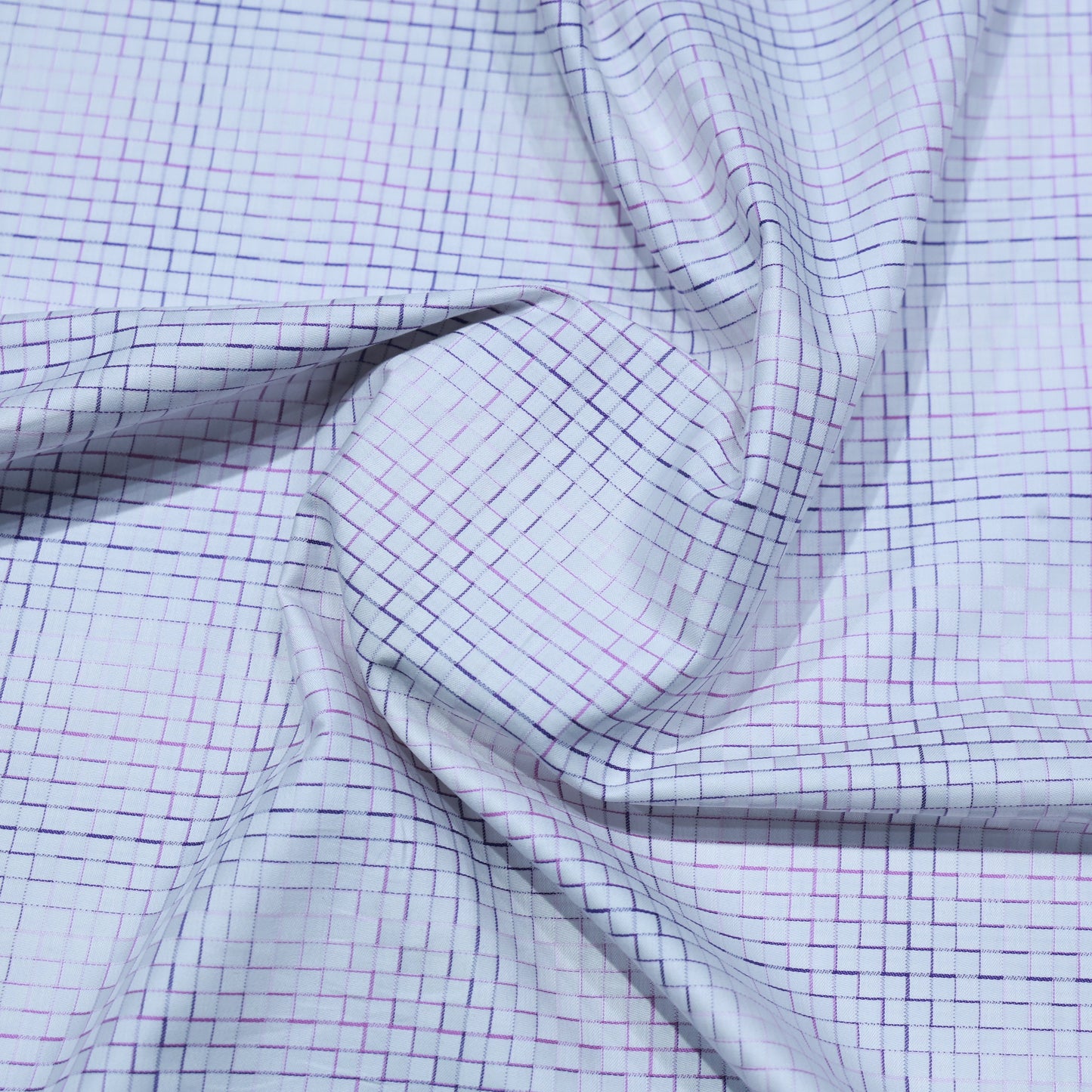 BIRLA CENTUARY PURE COTTON WHITE BLUE CHECK SHIRTING
