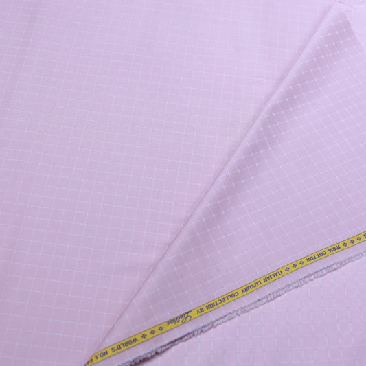 LUTHAI SUPIMA COTTON PINK CHECK SHIRTING