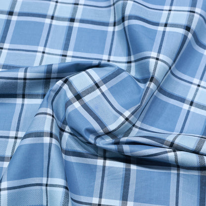 FERRICIO DEITLO PURE COTTON GREY CHECK SHIRTING