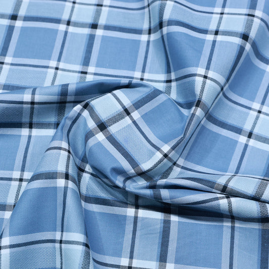 FERRICIO DEITLO PURE COTTON GREY CHECK SHIRTING