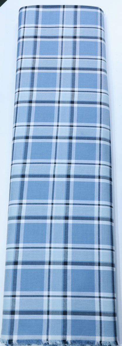 FERRICIO DEITLO PURE COTTON GREY CHECK SHIRTING