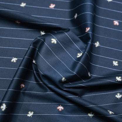 PURE COTTON BLACK PRINTED WITH STRIPS SHIRTING