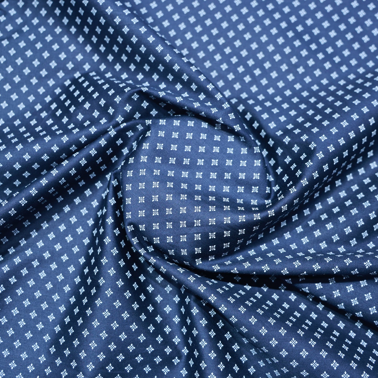 ABSOLUTO PURE COTTON NAVY BLUE PRINTED SHIRTING