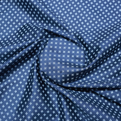 ABSOLUTO PURE COTTON NAVY BLUE PRINTED SHIRTING