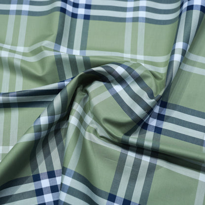 FERRICIO DEITLO PURE COTTON GREEN BURBERRY CHECK SHIRTING