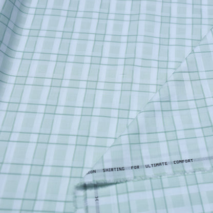NEMESSIS PURECOTTON WHITE CHECK SHIRTING