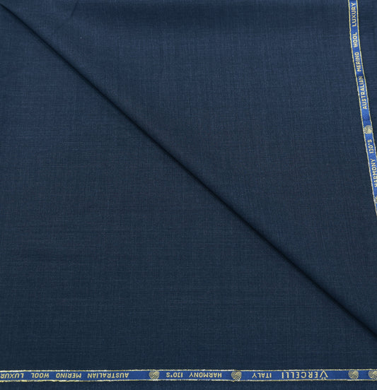 VERCELLI  NAVY BLUE WOOL BLENDED SUITING