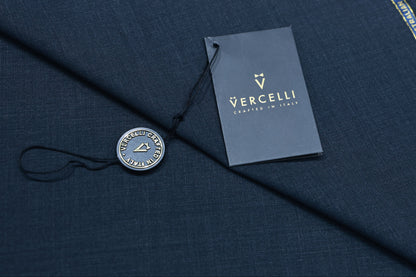 VERCELLI  NAVY BLUE WOOL BLENDED SUITING