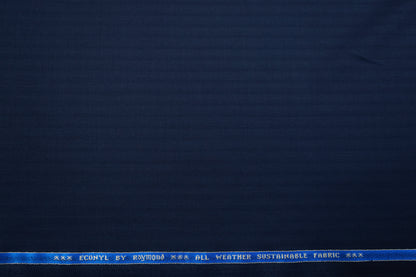 RAYMOND ECONYL WOOL BLENDED BLUE SELF STRIPE SUITING